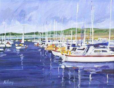 Lot 639 - YACHTS AT TROON, A WATERCOLOUR BY ROBERT KELSEY