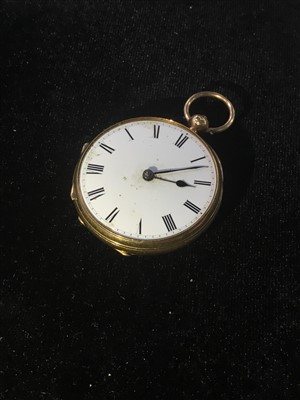 Lot 333 - AN EIGHTEEN CARAT GOLD OPEN FACE POCKET WATCH
