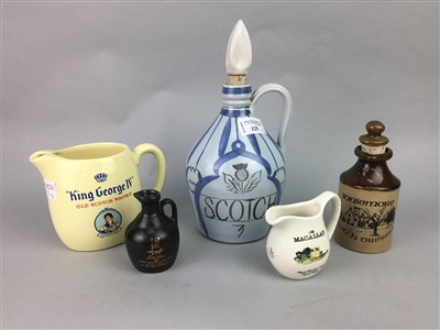 Lot 125 - A LOT OF FIVE WHISKY WATER JUGS AND DECANTERS
