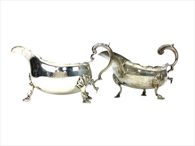 Lot 806 - A LOT OF TWO SILVER SAUCE BOATS
