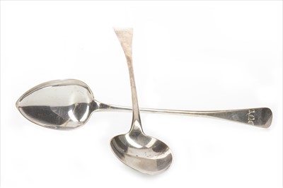 Lot 822 - A PAIR OF GEORGE III SILVER BASTING SPOONS