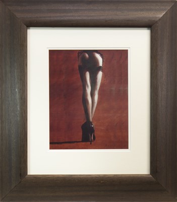 Lot 687 - STOCKINGS AND STILETTOS, A PRINT BY BILL BLACKWOOD