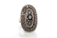 Lot 115 - UNUSUAL SAPPHIRE, RUBY AND DIAMOND RING the...
