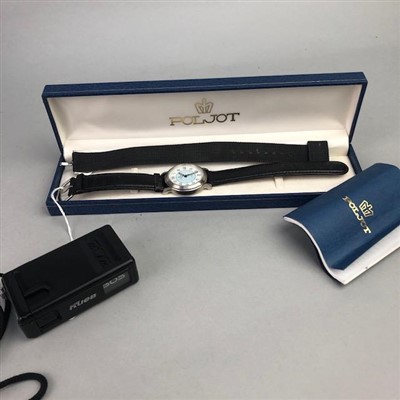 Lot 12 - A GENTLEMAN'S POLJOT WRIST WATCH AND OTHER ITEMS