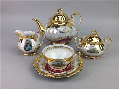 Lot 114 - A CROWN STAFFORDSHIRE COFFEE SERVICE AND AN ITALIAN TEA SERVICE