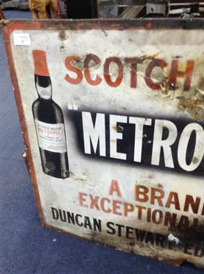Lot 25 - A MID 20TH CENTURY WHISKY ADVERTISEMENT SIGN