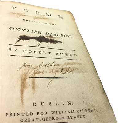 Lot 1710 - A DUBLIN EDITION OF ROBERT BURNS' POEMS, CHIEFLY IN THE SCOTTISH DIALECT