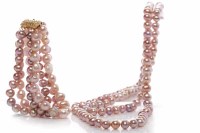 Lot 131 - PEARL NECKLACE AND SIMILAR BRACELET the...
