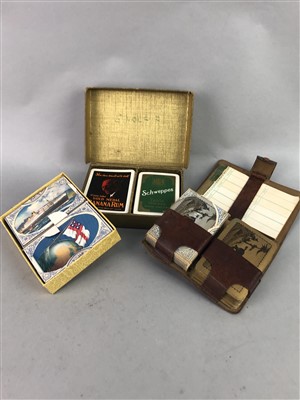 Lot 50 - A LOT OF PLAYING CARDS, STAMPS AND DRAWING INSTRUMENTS