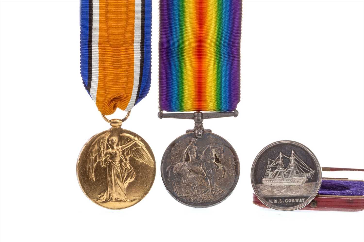 Lot 1713 - A BOXING MEDAL AND TWO MILITARY CAMPAIGN MEDALS