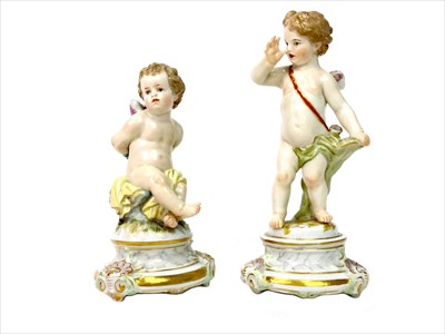 Lot 1224 - A LOT OF TWO LATE 19TH CENTURY MEISSEN FIGURES OF CHERUBS