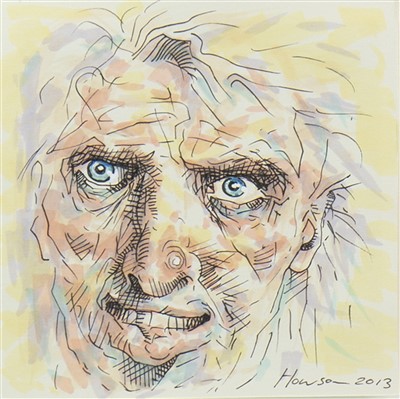 Lot 774 - VIRGIL II, AN INK AND WASH BY PETER HOWSON