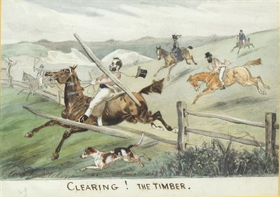 Lot 527 - CLEARING! THE TIMBER, A WATERCOLOUR BY W R SCULTHORPE