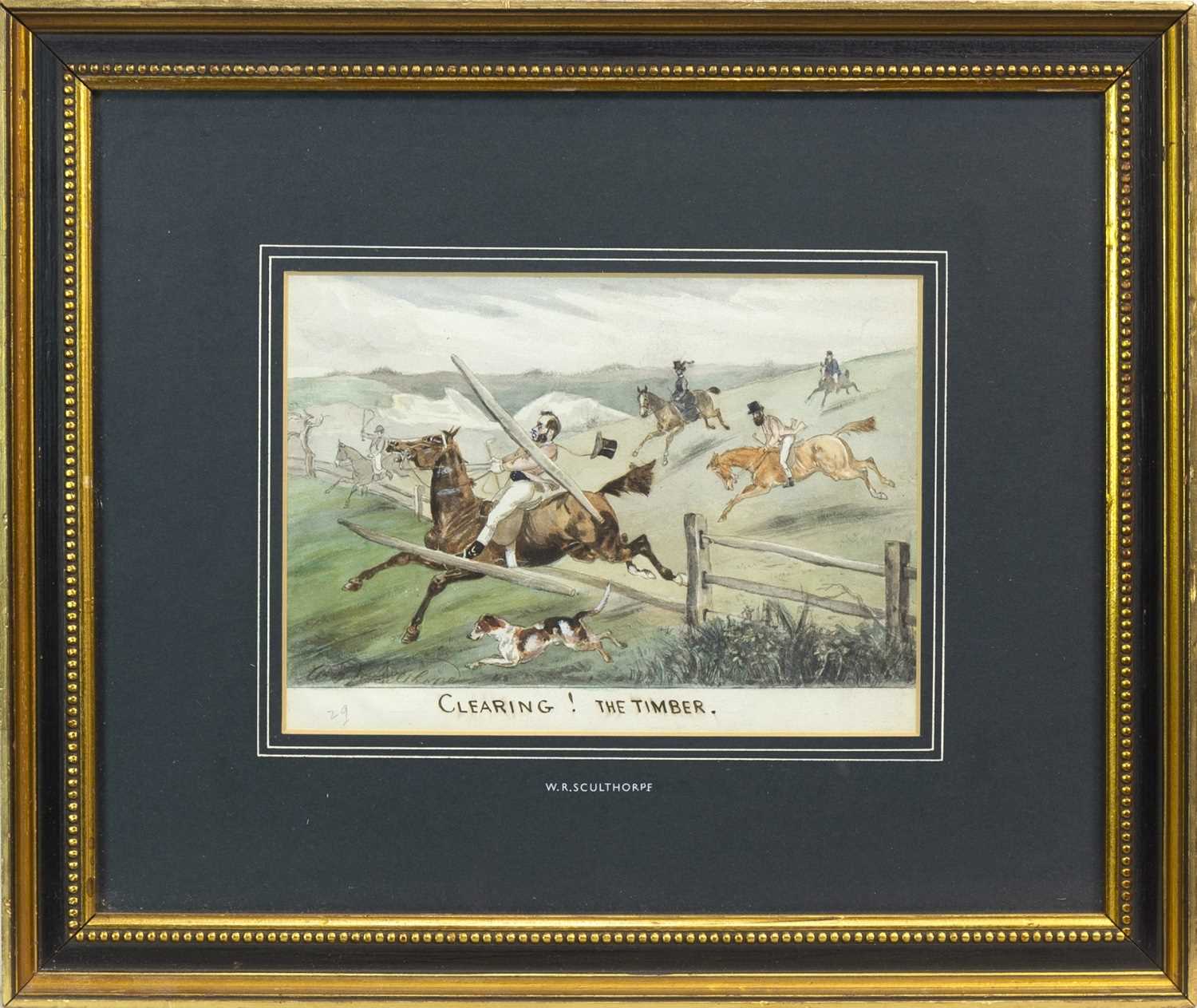 Lot 527 - CLEARING! THE TIMBER, A WATERCOLOUR BY W R SCULTHORPE
