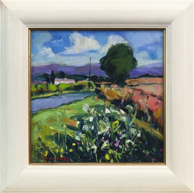 Lot 777 - WILD FLOWERS, AN OIL BY CONNIE SIMMERS