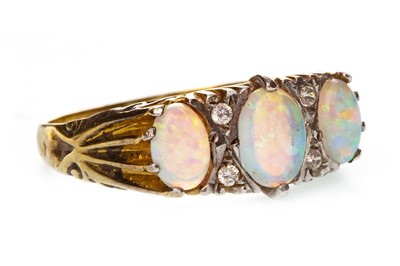 Lot 28 - AN OPAL AND DIAMOND RING