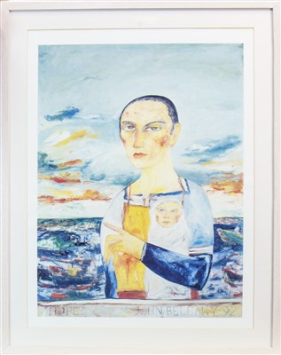 Lot 291 - CELTIC MAIDEN, A LITHOGRAPH BY JOHN BELLANY