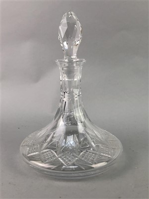 Lot 288 - A LALIQUE DISH, A LALIQUE STYLE PIN DISH AND A CRYSTAL DECANTER