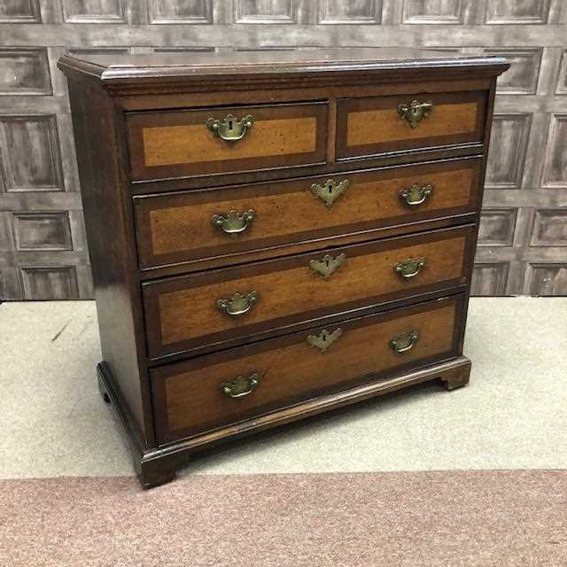 Lot 266 - A 19TH CENTURY OAK CHEST OF DRAWERS