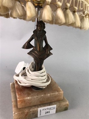 Lot 291 - AN ART DECO STYLE FIGURAL LAMP