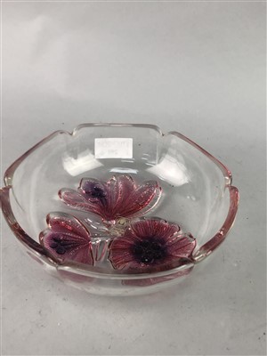 Lot 299 - A WALTHER KRISTALLGLAS BOWL AND OTHER GLASS WARE