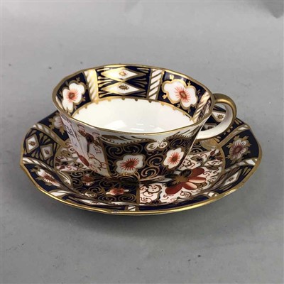 Lot 305 - A ROYAL CROWN DERBY IMARI PATTERN CUP AND SAUCER AND OTHER CERAMICS