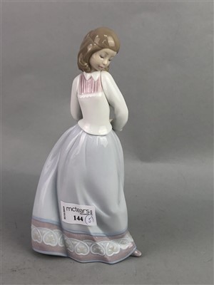 Lot 144 - A ROYAL DOULTON FIGURE OF KATHLEEN, TWO LLADRO FIGURES AND TWO OTHER FIGURES