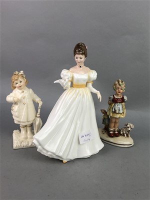 Lot 144 - A ROYAL DOULTON FIGURE OF KATHLEEN, TWO LLADRO FIGURES AND TWO OTHER FIGURES