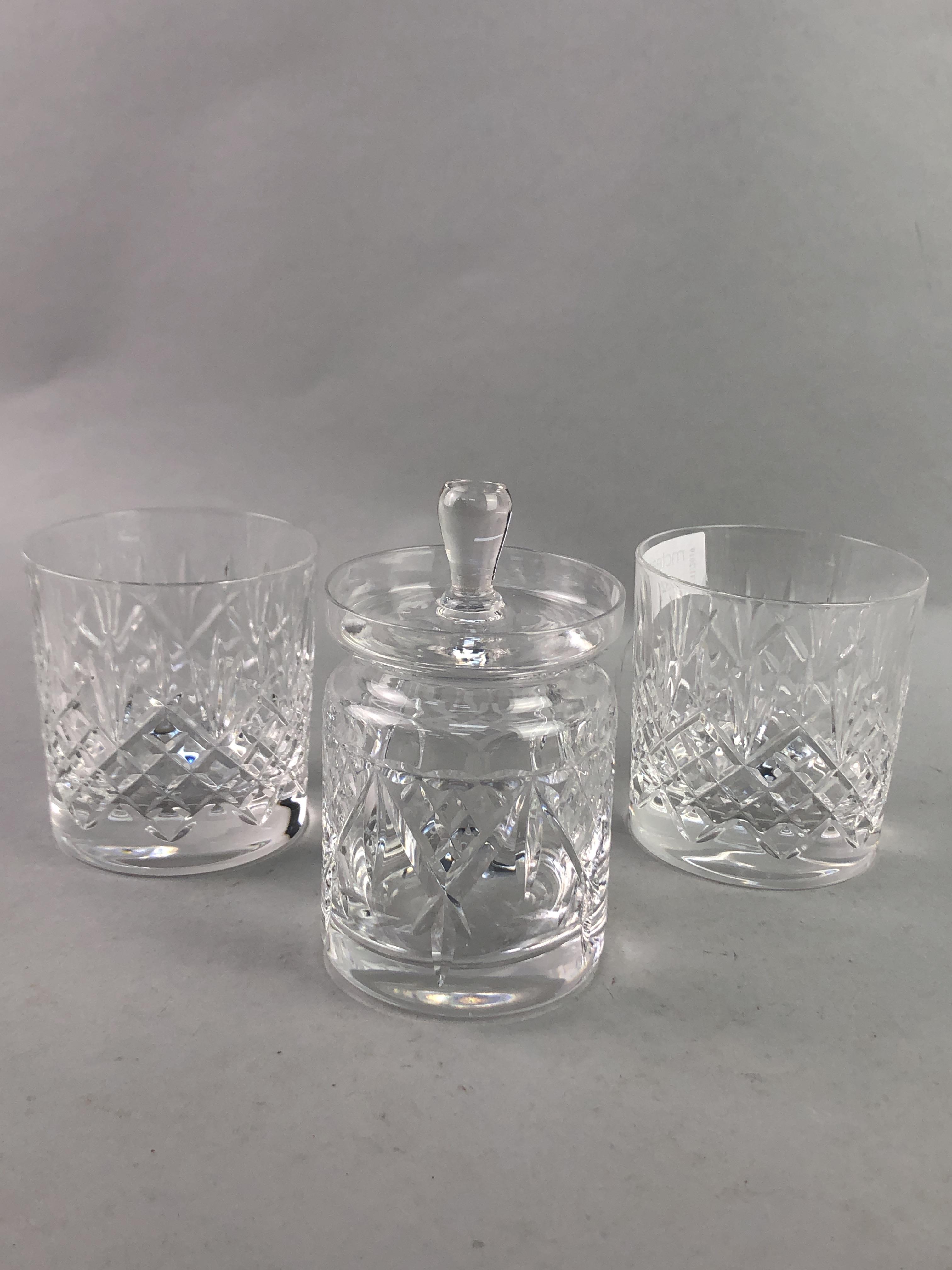 Lot 152 A GROUP OF CUT GLASS DRINKING GLASSES