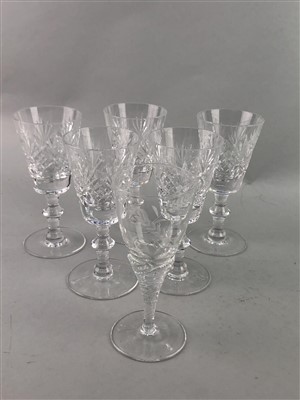 Lot 152 - A GROUP OF CUT GLASS DRINKING GLASSES