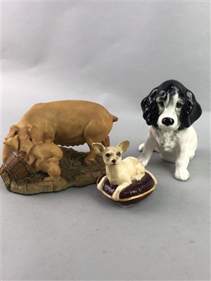 Lot 168 - A GROUP OF CERAMIC AND RESIN ANIMAL FIGURES