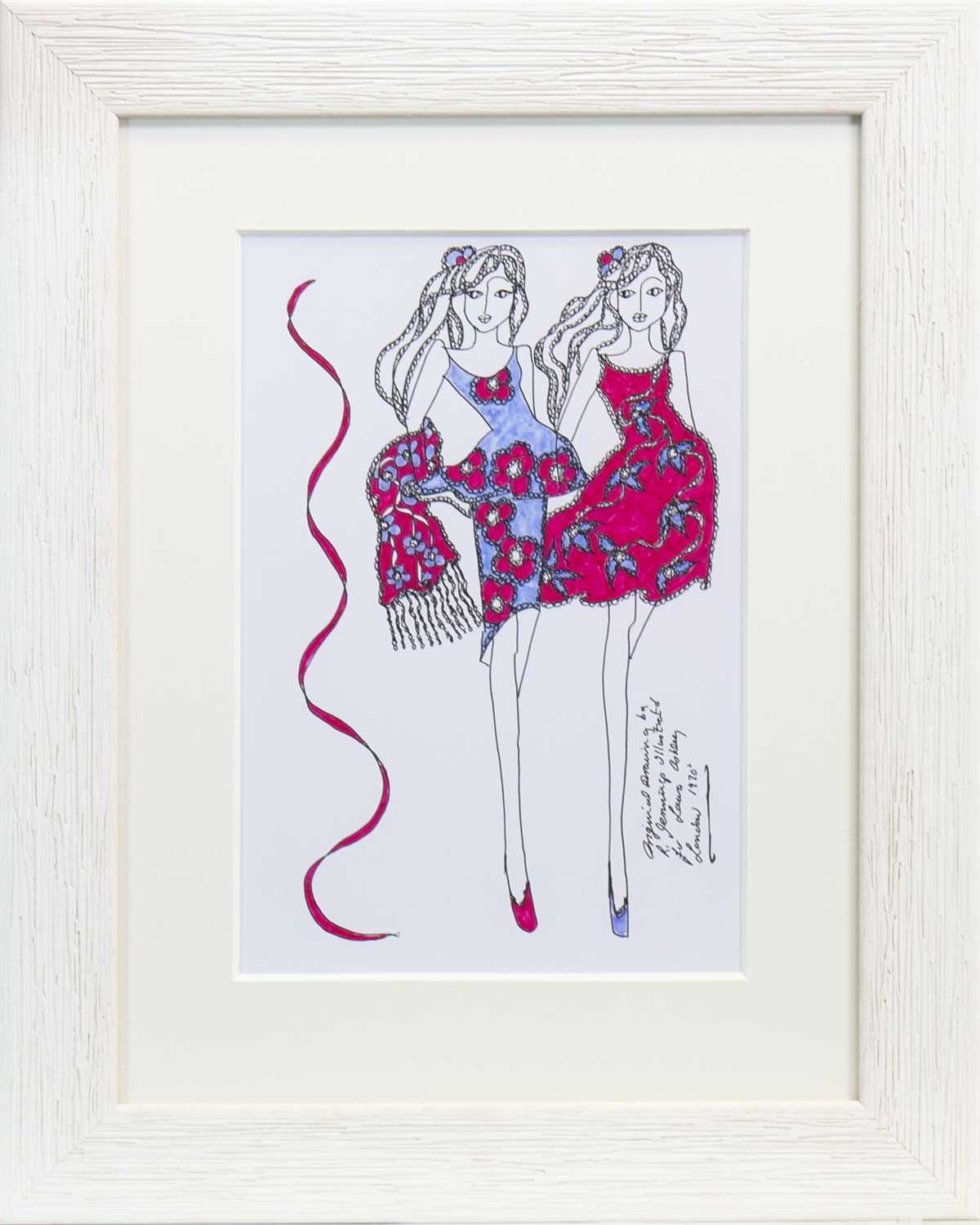 Lot 742 - ORIGINAL ILLUSTRATION OF DESIGNS FOR LAURA ASHLEY, BY ROZ JENNINGS