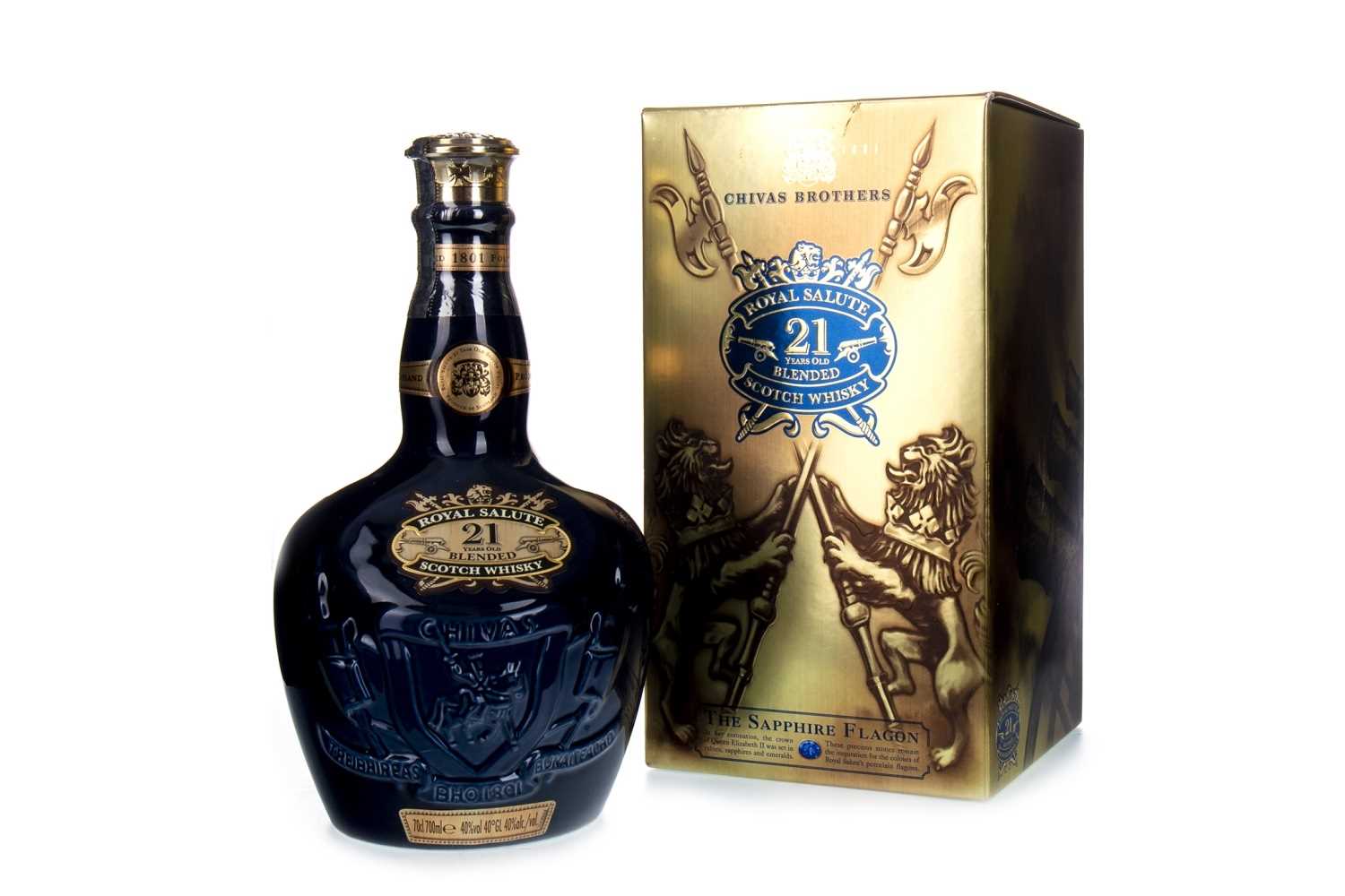 Lot 1411 - CHIVAS REGAL ROYAL SALUTE 21 YEARS OLD - SAPPHIRE DECANTER