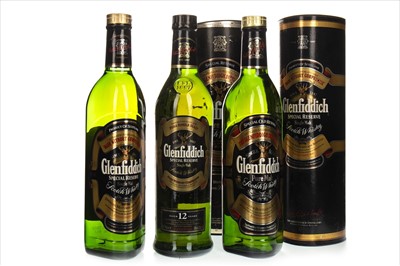 Lot 1310 - THREE BOTTLES OF GLENFIDDICH SPECIAL RESERVE