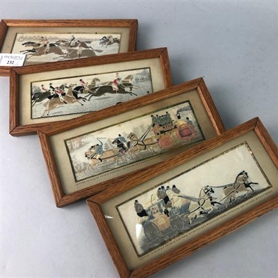 Lot 232 - A SET OF FOUR WOVEN PANELS BY THOMAS STEVENS