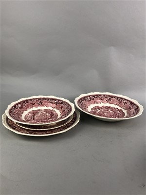 Lot 323 - A LOT OF MASONS 'VISTA' RED AND WHITE DINNER WARE