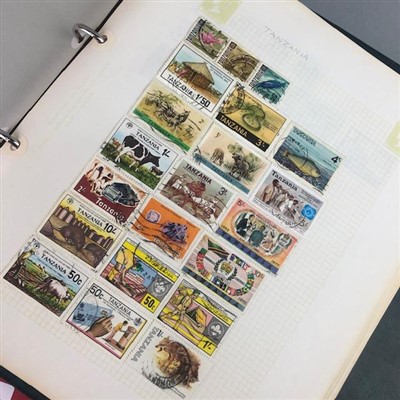 Lot 209 - A LOT OF TWO ALBUMS OF USA, SOUTH AMERICA AND WORLD STAMPS