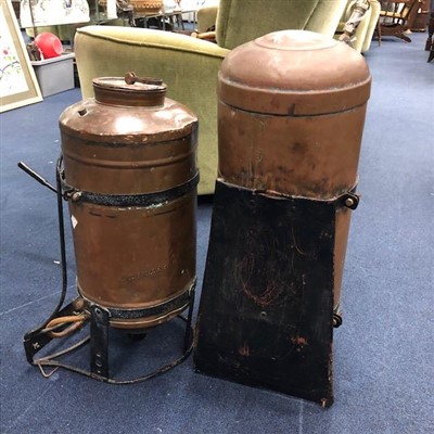 Lot 325 - A LOT OF TWO EARLY 20TH CENTURY BRASS SPRAY CANNISTERS