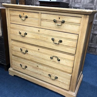 Lot 392 - A PINE CHEST OF DRAWERS