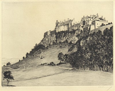 Lot 108 - A PAIR OF ETCHINGS DEPICTING SCENES IN STIRLING, BY EDGAR JAMES MAYBERY