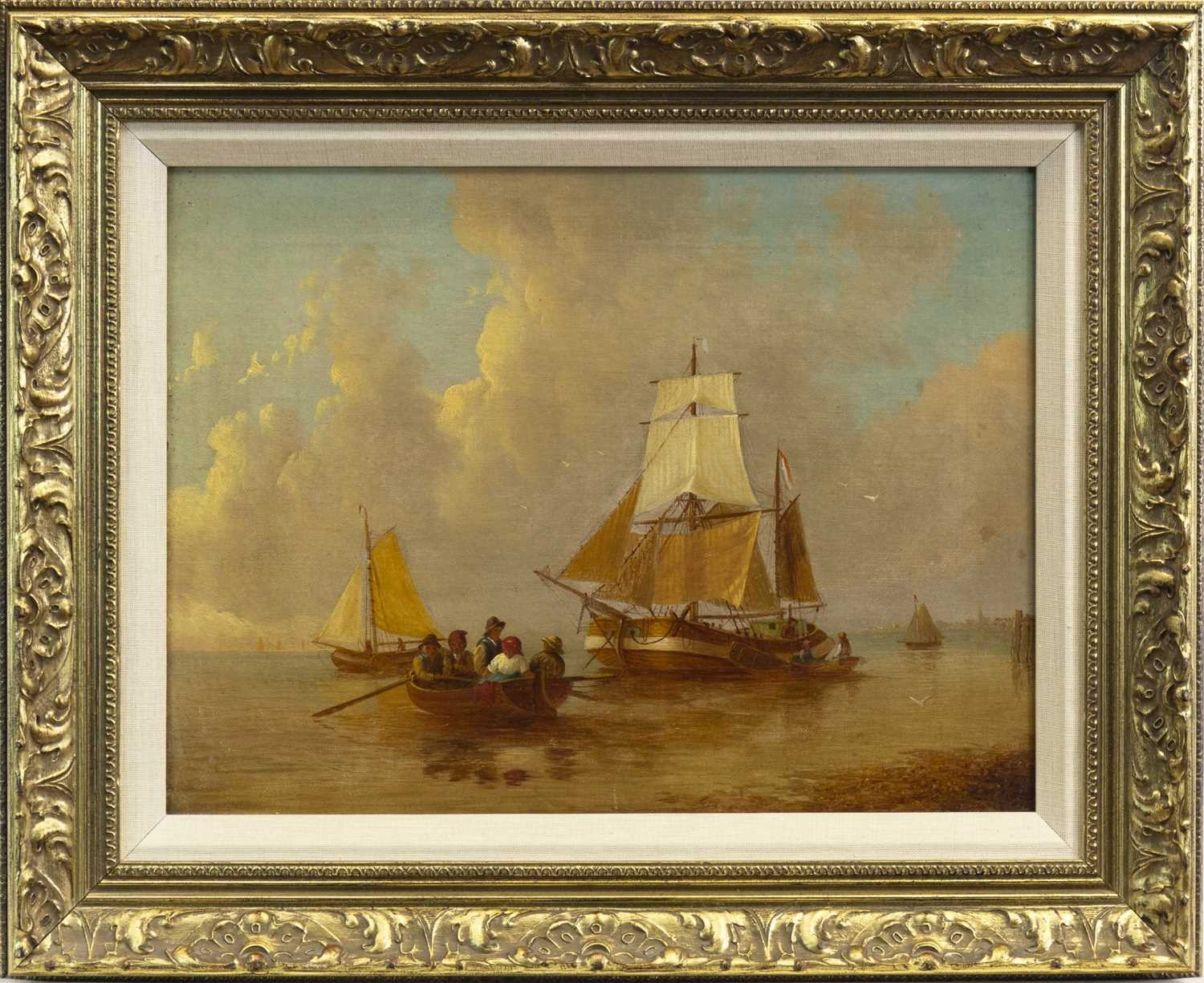 Lot 709 - BOATS IN CALM WATERS, AN OIL