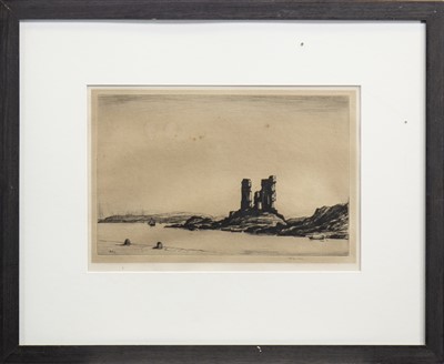 Lot 713 - CASTLE MOYLE, AN ETCHING BY D Y CAMERON