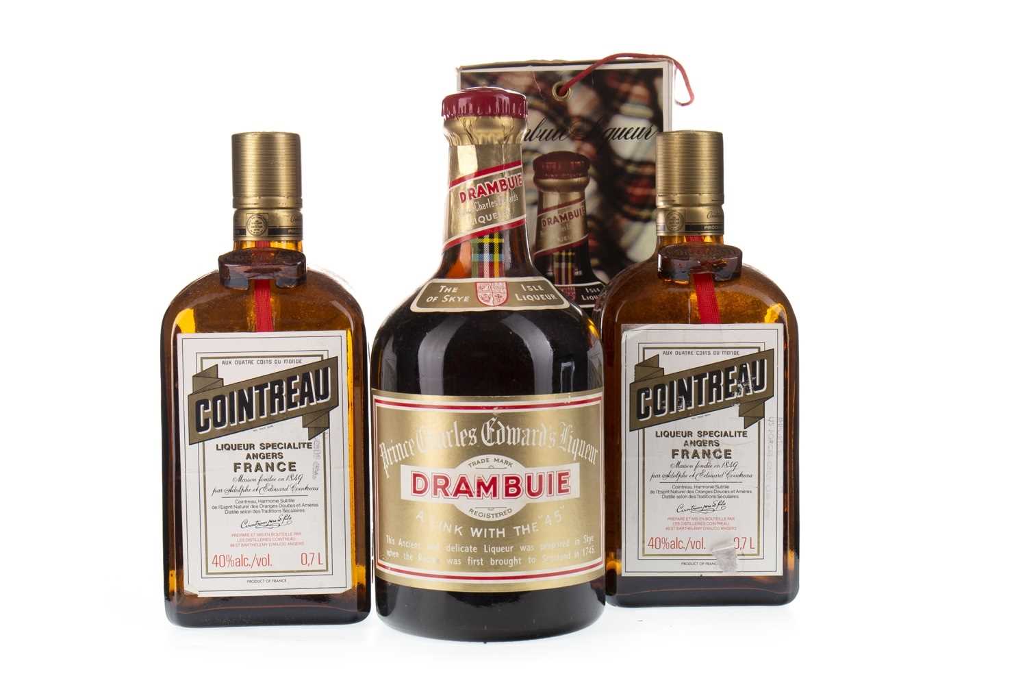 Lot 2015 - TWO BOTTLES OF COINTREAU AND ONE DRAMBUIE