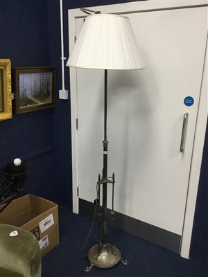 Lot 428 - A WHITE METAL FLOOR LAMP