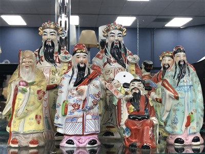 Lot 441 - A LOT OF SEVEN 20TH CENTURY CHINESE FIGURES