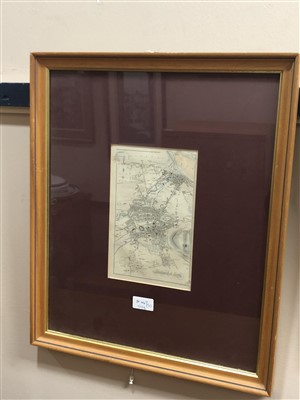 Lot 214 - A FRAMED MAP OF EDINBURGH AND A MAP OF FLODDEN