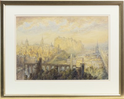 Lot 130 - A VIEW OF EDINBURGH, A WATERCOLOUR BY MARY WEATHERILL