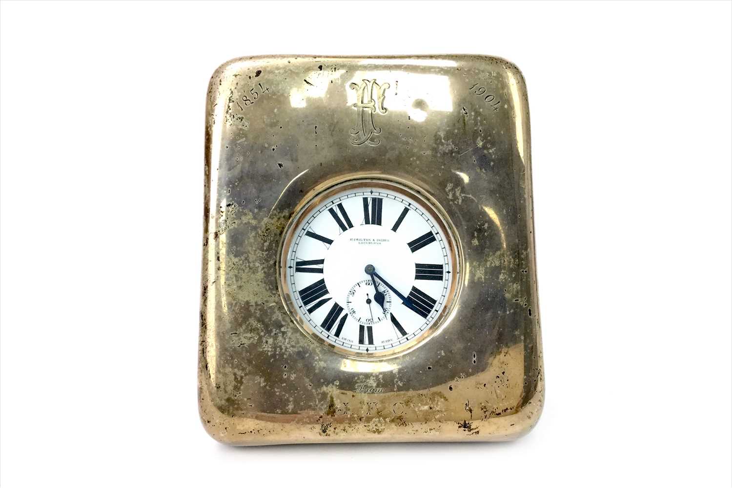 Lot 1120 - AN EDWARDIAN SILVER CASED TIMEPIECE