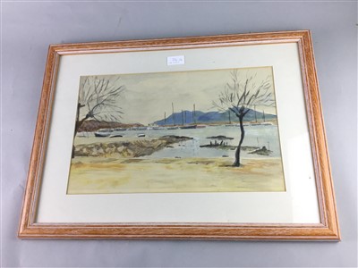 Lot 76 - A VILLAGE STREET SCENE BY D HENDERSON AND ANOTHER WATERCOLOUR