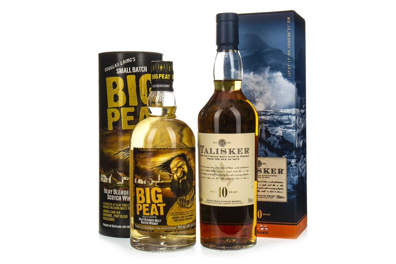 Lot 1317 - TALISKER AGED 10 YEARS AND BIG PEAT